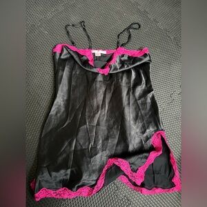 Black and Pink Lace Trim Camisole